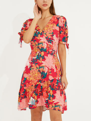 Raspberry Flowers Dress